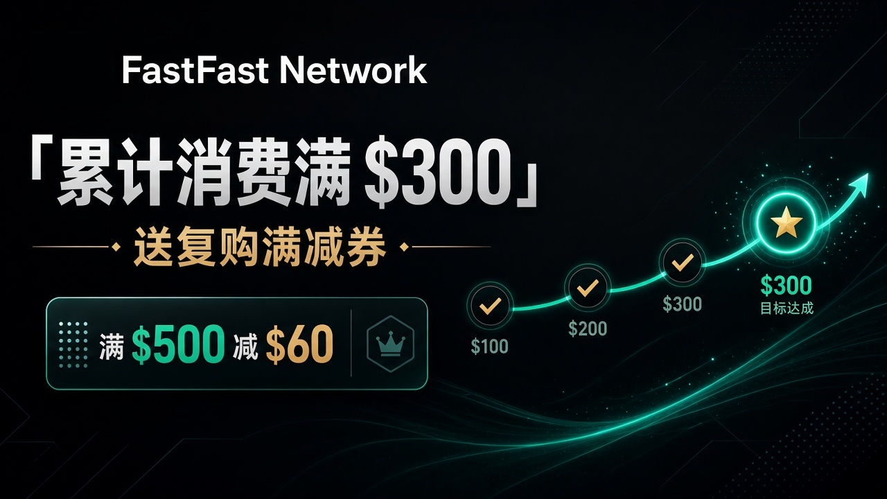 累计消费满 $300 送复购券
